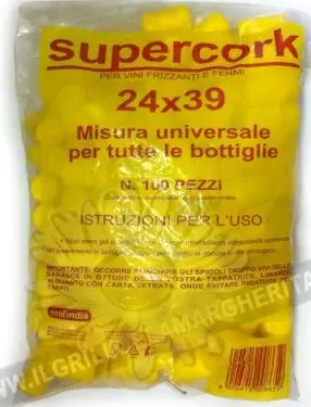 Tappo in plastica giallo da vino (100pz)