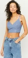 "Crop Top In Similpelle Blu"