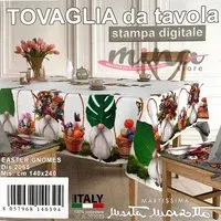 "Tovaglia x6 o x12 disegno EASTER GNOMES - Marta Marzotto, Made in Italy , tovaglia, copritavolo"