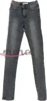 "Jeans vita alta skinny, GRIGIO, elasticizzato con zip, dalla XS alla XL 0363"