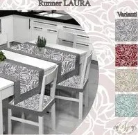 "Runner striscia o tovaglietta da tavolo LAURA cotone 40cmX140cm cucina tavola Made in Italy 0871"