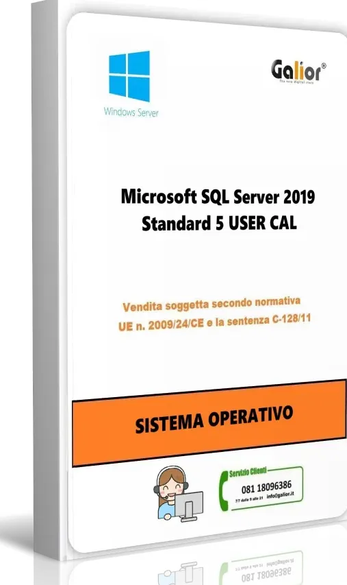 Microsoft sql server 2019 standard 5 user cal reused