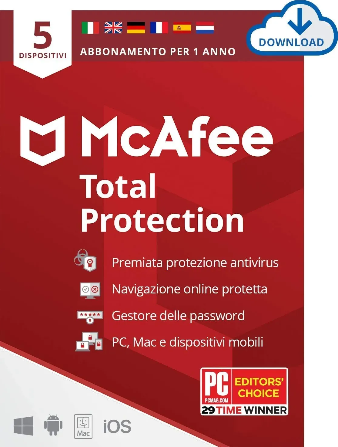 Mcafee total protection 2019 5 dispositivi