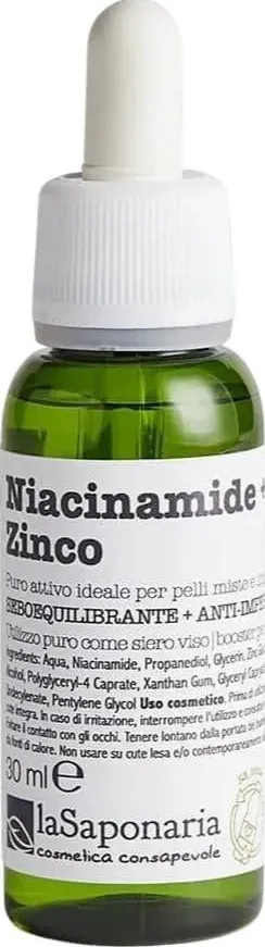Niacinamide e zinco Attivi Puri, 30 ml - La Saponaria