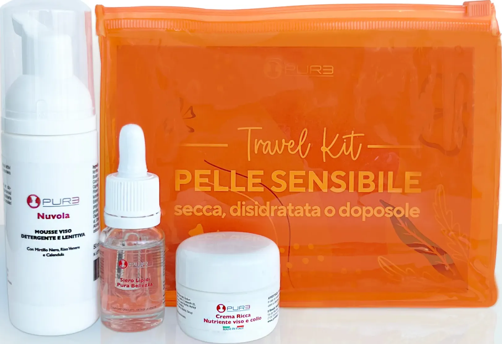 Travel kit - pelle sensibile (secca, disidratata o doposole)