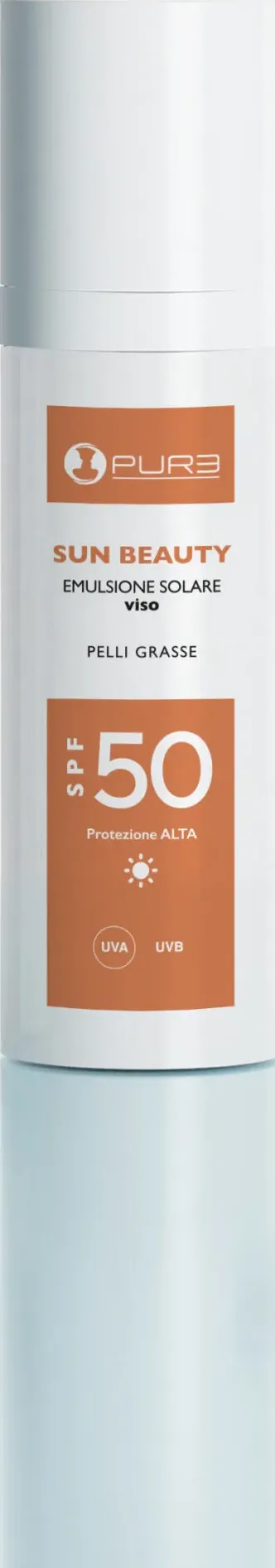 Sun beauty emulsione solare viso spf 50 - pelli grasse