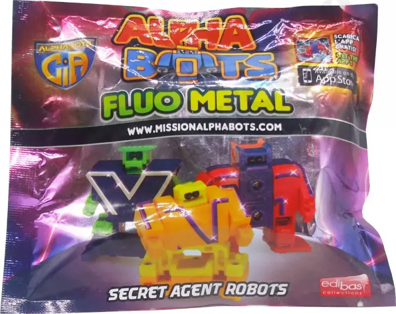 Alpha Bots Fluo Metal - Agente Segreto Robots Bustine a Sorpresa