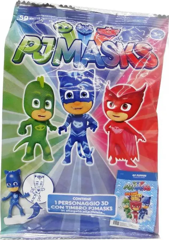 PJ Masks Personaggio 3D con Timbro - Bustina Sorpresa