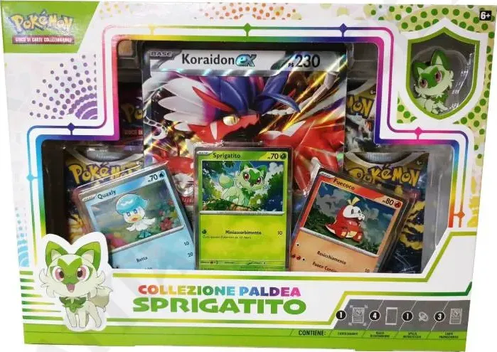 Pokémon Collezione Paldea Sprigatito - Koraidon EX Ps 230 Lievi Imperfezioni