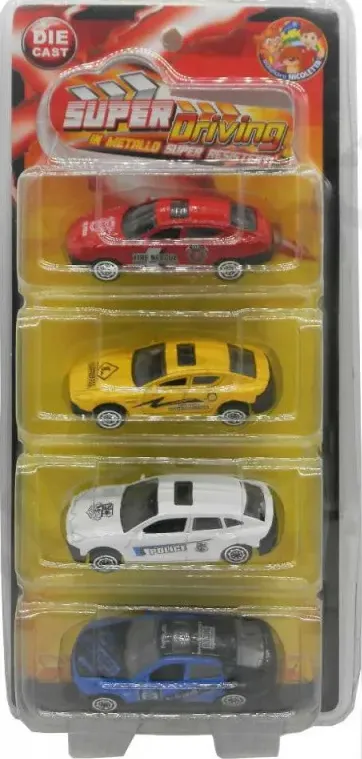 Super Driving - Set 4 Macchinine Colorate - 3+