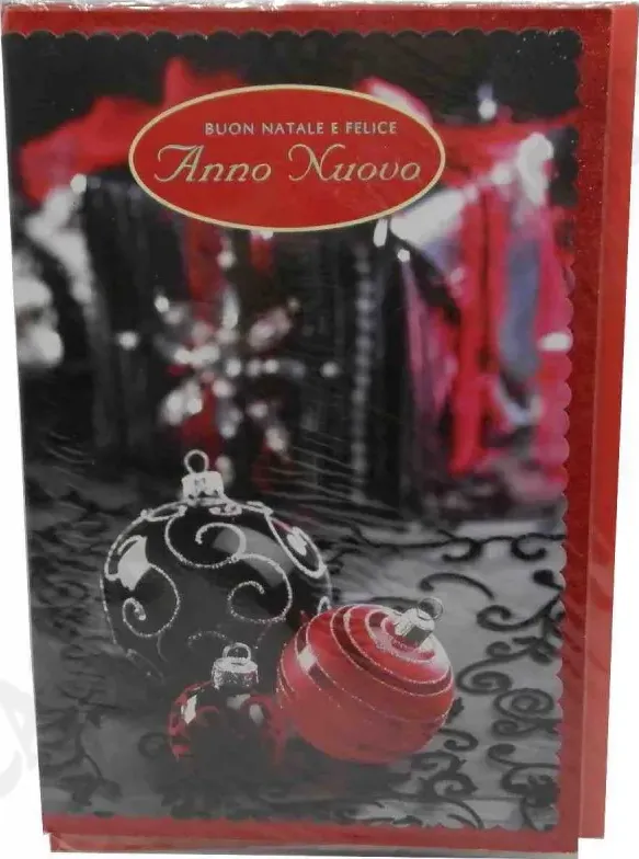 Biglietto Di Natale - Formato Maxi - Colore Rosso