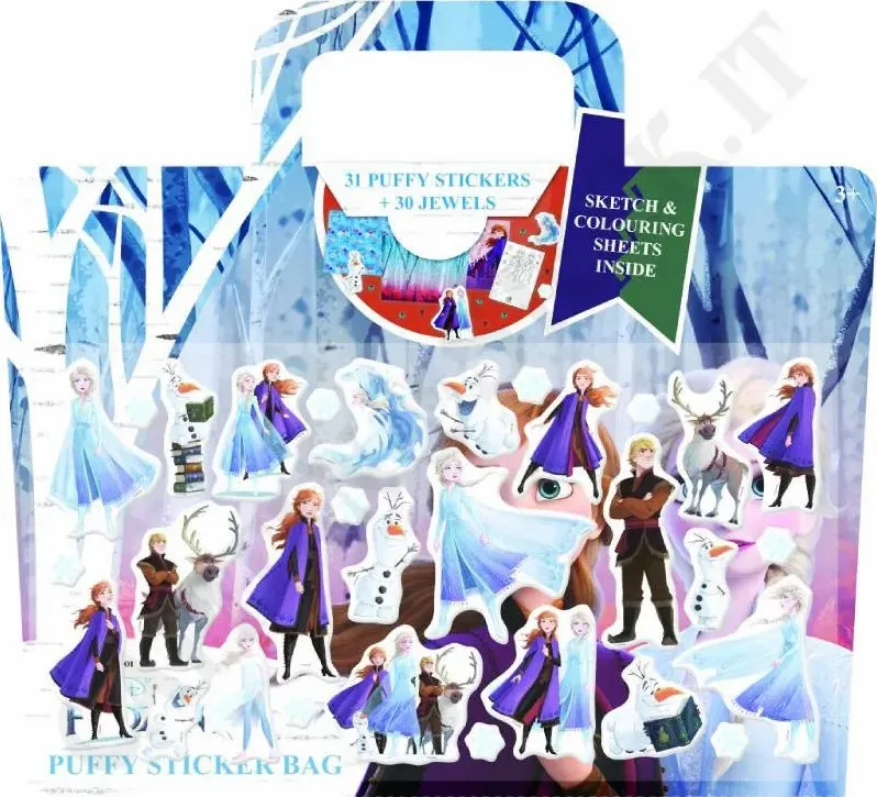 Disney Frozen II Borsa con Adesivi Puffy 3+