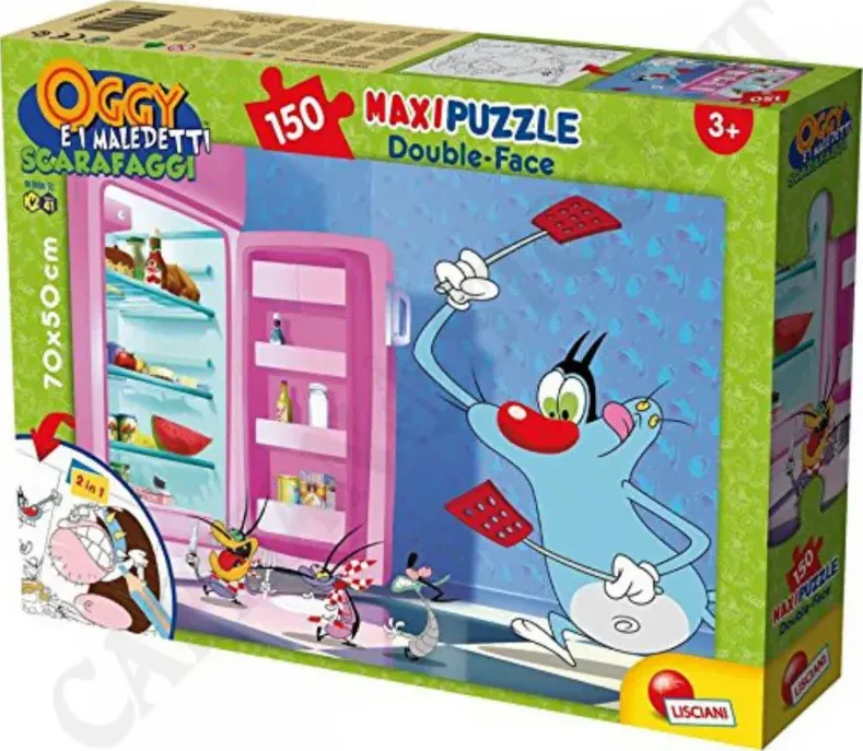 Lisciani Giochi - Oggy E I Maledetti Scarafaggi - Puzzle Double-Face Supermaxi 150 Pz