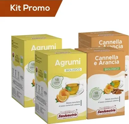 Box 72 Cialde Assortite Sandemetrio, Tisana Cannella E Arancia Bio, Tisana Agli Agrumi Bio