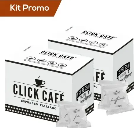 Box 200 Capsule Click Cafè Miscela Forte E Decaffeinato, Compatibile Bialetti