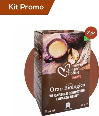 Box 30 Capsule Orzo Bio, Compatibile Lavazza Blu