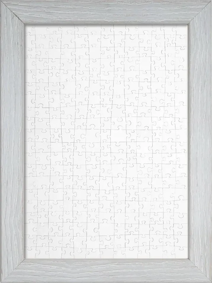 Cornice per puzzle da parete in legno shabby chic grey - 37,4x98,4 cm
