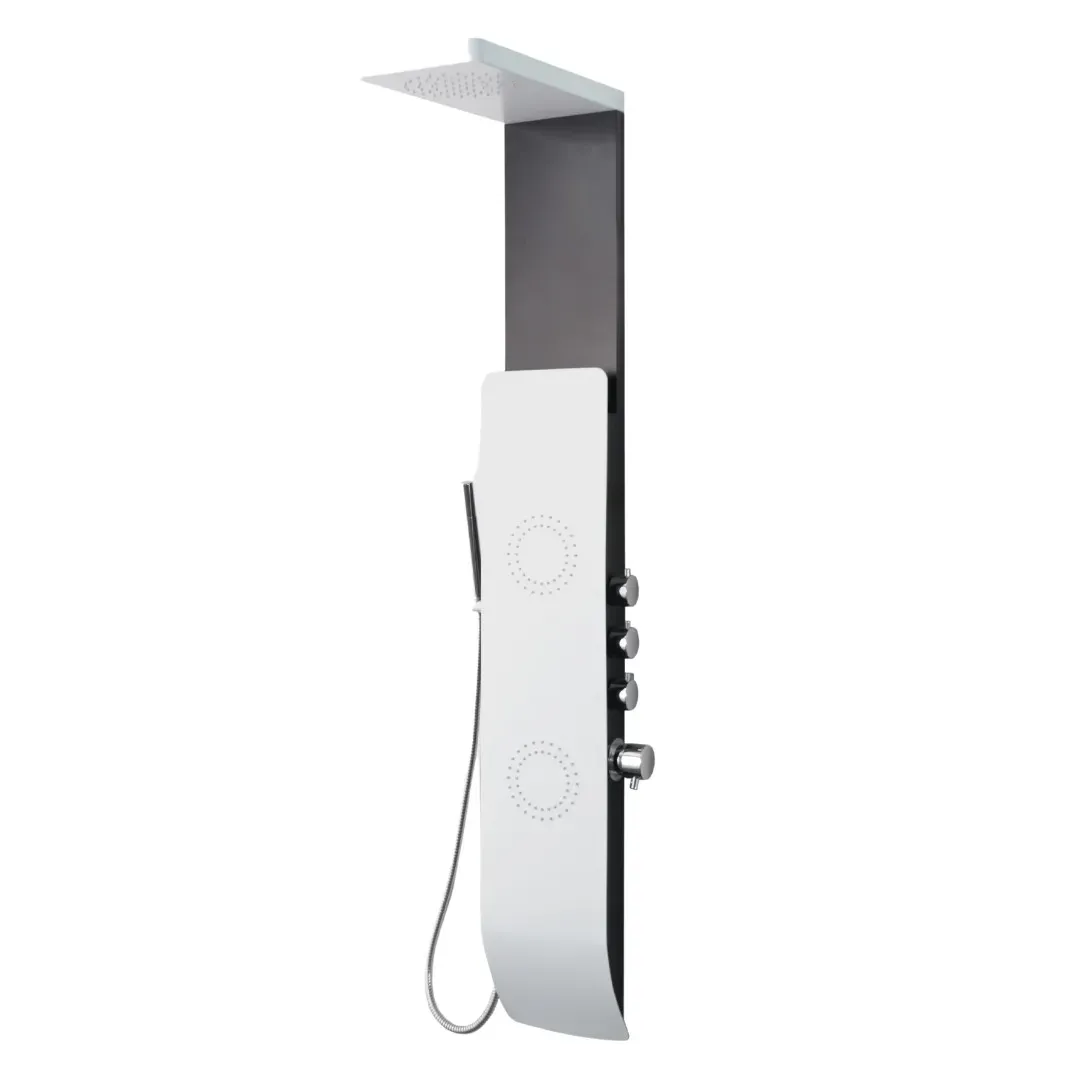 Colonna doccia tec alluminio bianco nero getti idro arredamento h150xl22 *** confezione 1 di ogomondo.it