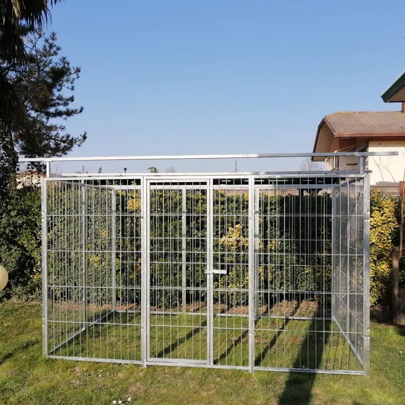 Box per cani in rete predisposto alla copertura zincato elettrolitico da 300x200x altezza 180 cm