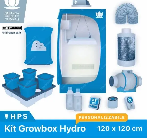 Kit growbox hydro 120x120cm hps/led