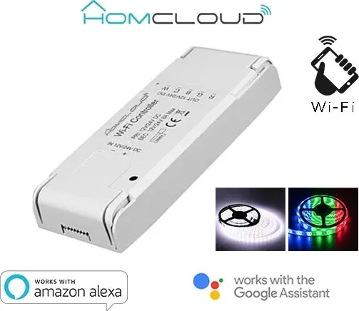 Controller Strisce LED Wi-Fi 12-24V RGB + white HomCloud