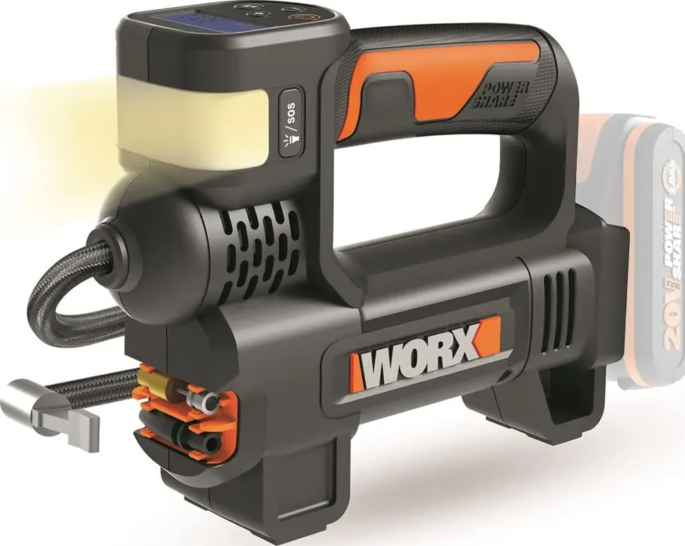 Mini compressore Portatile a batteria Worx WX092.9 senza Batteria e Caricabatteria