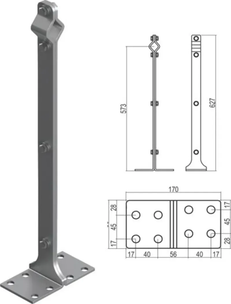 Paletto Light C Base Piana H.60 Intermedio Art 603 CSC