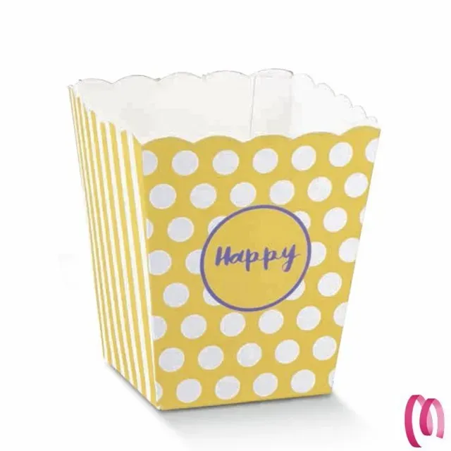 Vaso piccolo HAPPY per Confettate e Dolciumi GIALLO