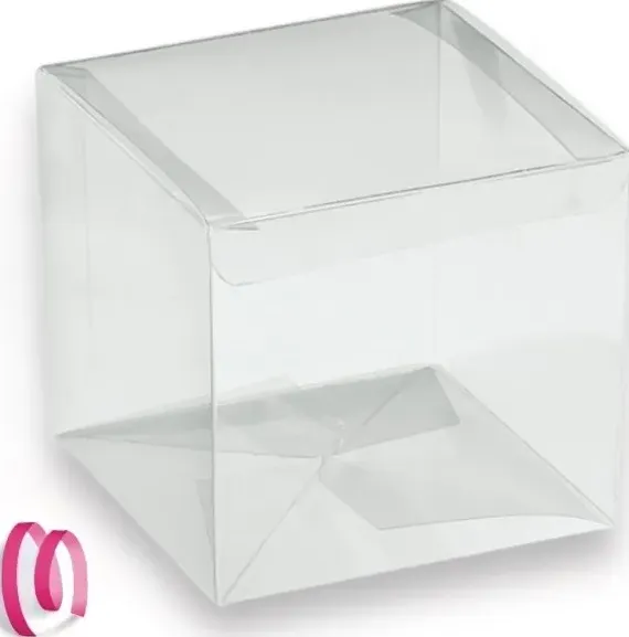 SCATOLA TRASPARENTE PVC 12X12X12 CM NO FONDINO di nastriportaconfetti.it