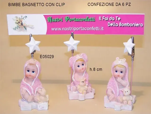 BIMBA BAGNETTO SEDUTA ROSA CON CLIPCONFEZIONE DA 6 PEZZI ASSORTITI