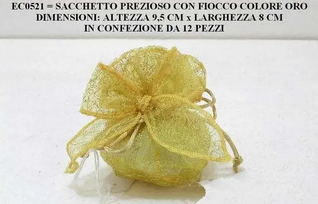 Acquista sacchetto prezioso con fiocco colore argento 12 pezzi a 10  € per bomboniere fai da te