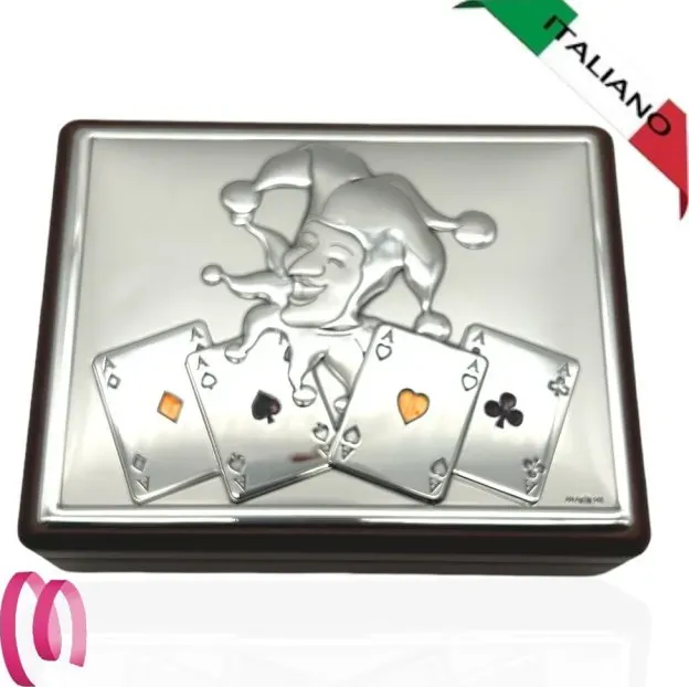 Cofanetto con carte da Poker in legno