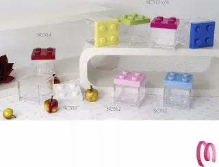 Cubo Lego colorati portaconfetti di nastriportaconfetti.it