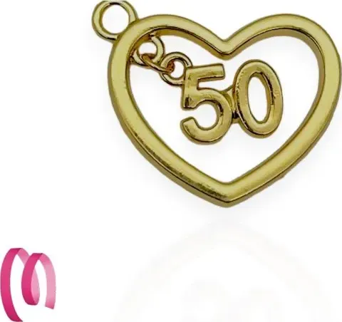 Ciondolo cuore oro 50 anni