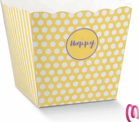 Vaso Maxi HAPPY per Confettate e Dolciumi GIALLO