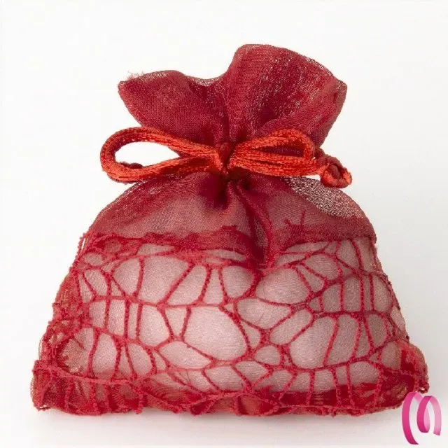 Sacchetto Portaconfetto bag con rete ROSSO