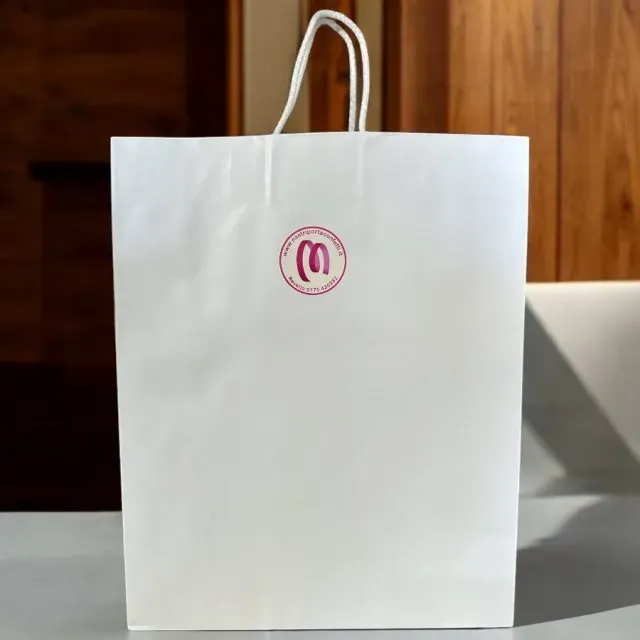 Shopper resistente con manici in corda BIANCO