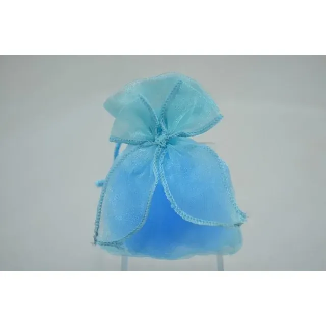 Bomboniera Sacchettino in organza con fiocco AZZURRO