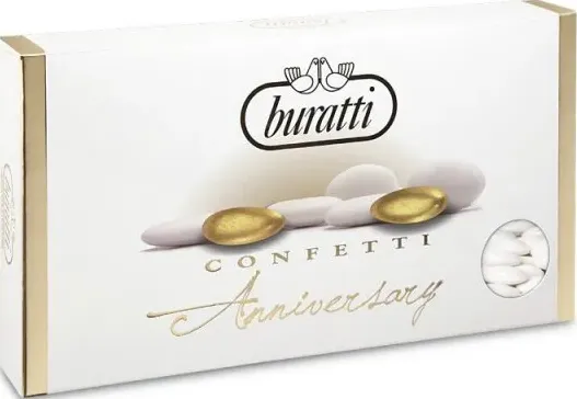 Confetti Buratti Oro e Argento alla Mandorla confezione 1 kg ARGENTO