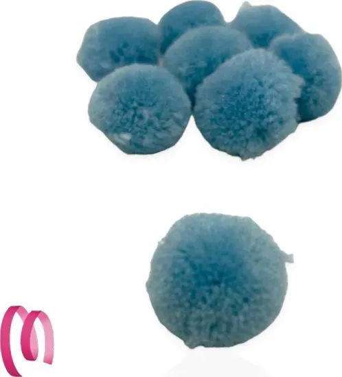 Pom Pom decorativo Azzurro set 24 pezzi GRANDE