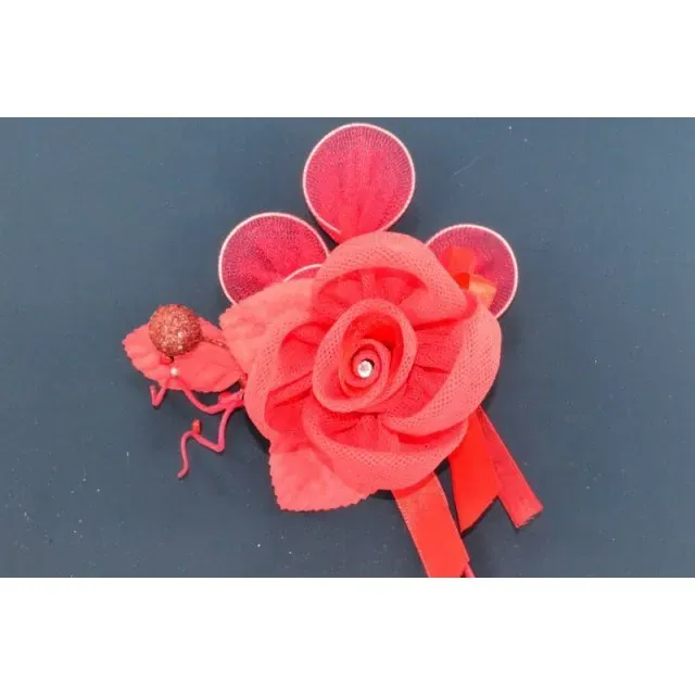 BOUQUET ROSA CON RACCHETTE CONF. DA 6 PZ ROSSO