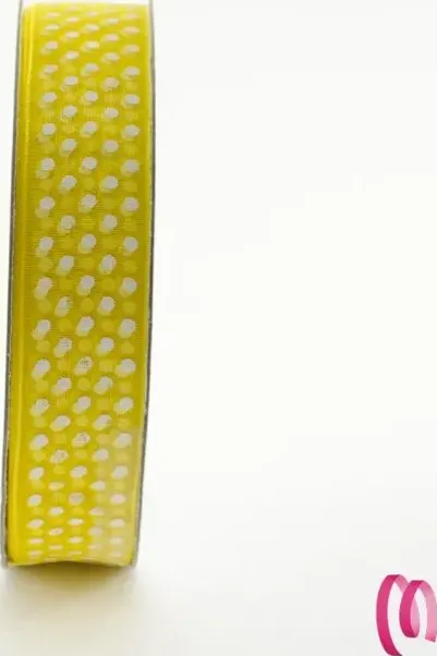 NASTRO ORGANZA  pois h 20 mm. X 50 MT GIALLO