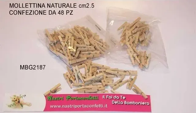 Mollettina mini naturale 48 pezzi