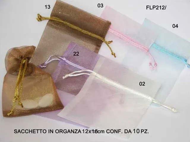 Acquista sacchetto in organza con tirante a 0.3  € per bomboniere fai da te