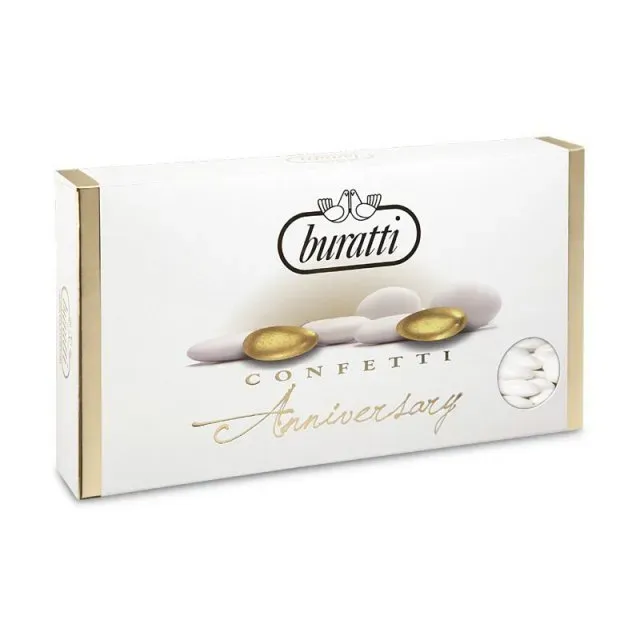 Confetti Buratti Oro e Argento alla Mandorla confezione 1 kg ARGENTO