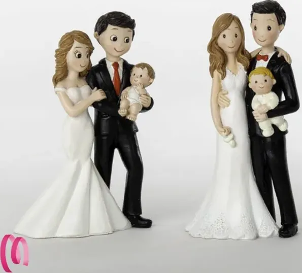 Cake Topper sposi con bambino