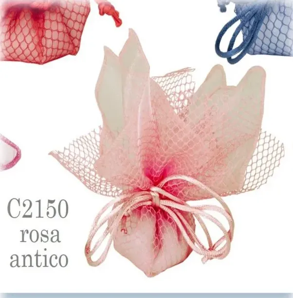 Tulle Rete Nido Ape con Tirante pezzi 10 ROSA ANTICO