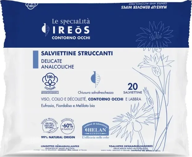 Ireos salviettine struccanti delicati analcoliche 20 pezzi di cura ...