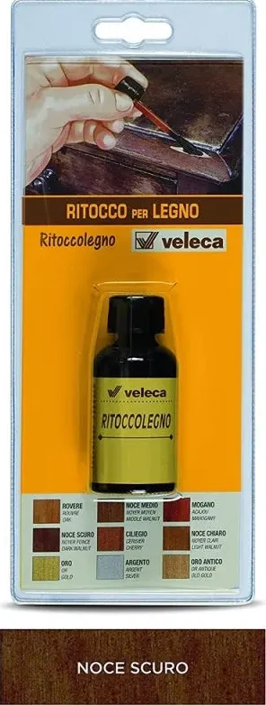 Ritocco legno noce scuro con pennellino veleca | iaia distribuzione