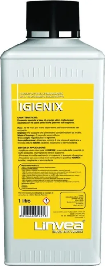 Liquido disinfettante elimina muffa e muschio igienix linvea 1 litro | iaia distribuzione